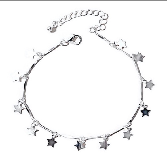 🎊HP 💕Silver Star Dangle Charm Adjustable Anklet - Picture 3 of 6